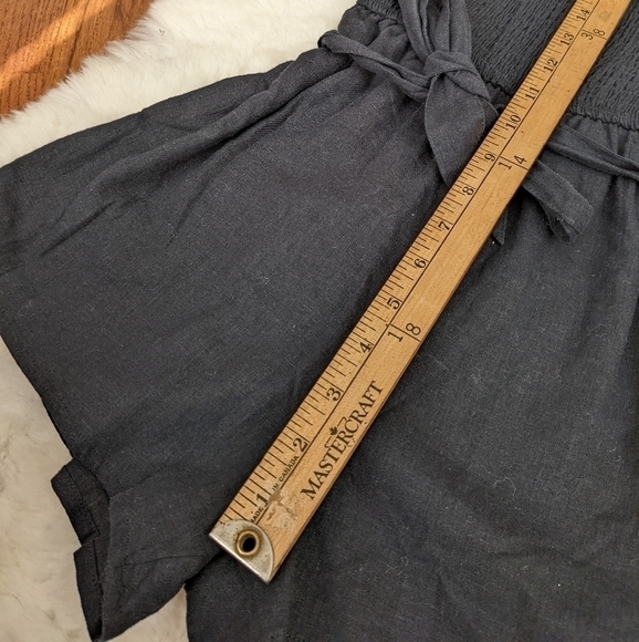 abercrombie & FITCH black linen blend smocked romper xxs - Picture 6 of 13